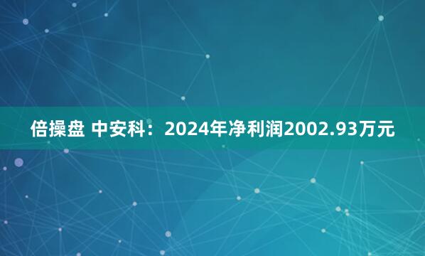 倍操盘 中安科：2024年净利润2002.93万元